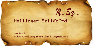 Mellinger Szilárd névjegykártya